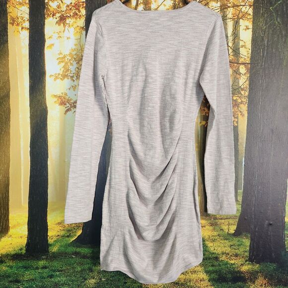 NWT Express Cream Ribbed Dress Body Con Long Sleeve Womens M Sweater - Picture 6 of 10